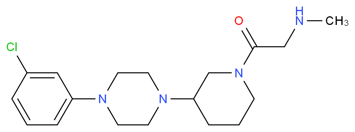 (2-{3-[4-(3-chlorophenyl)-1-piperazinyl]-1-piperidinyl}-2-oxoethyl)methylamine_分子结构_CAS_)
