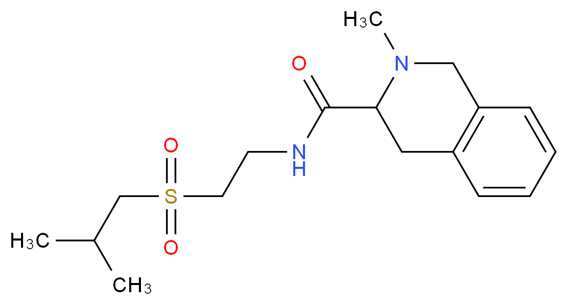 N-[2-(isobutylsulfonyl)ethyl]-2-methyl-1,2,3,4-tetrahydroisoquinoline-3-carboxamide_分子结构_CAS_)
