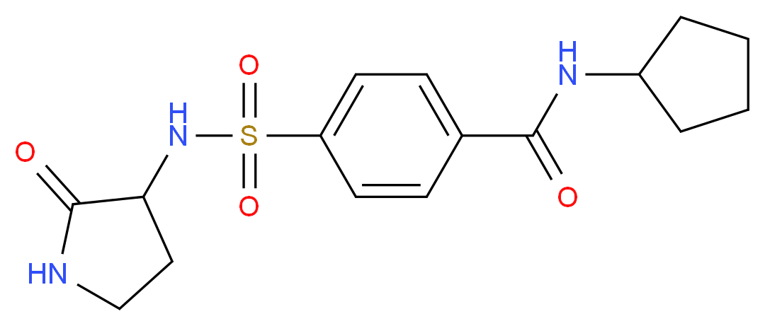 N-cyclopentyl-4-{[(2-oxo-3-pyrrolidinyl)amino]sulfonyl}benzamide_分子结构_CAS_)