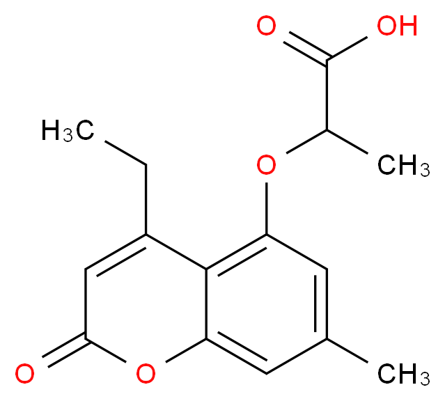 2-[(4-Ethyl-7-methyl-2-oxo-2H-chromen-5-yl)oxy]-propanoic acid_分子结构_CAS_843621-27-2)