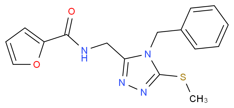 N-{[4-benzyl-5-(methylthio)-4H-1,2,4-triazol-3-yl]methyl}-2-furamide_分子结构_CAS_)