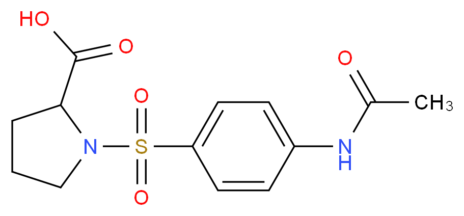 1-{[4-(acetylamino)phenyl]sulfonyl}pyrrolidine-2-carboxylic acid_分子结构_CAS_64527-22-6)