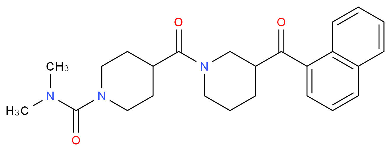 N,N-dimethyl-4-{[3-(1-naphthoyl)-1-piperidinyl]carbonyl}-1-piperidinecarboxamide_分子结构_CAS_)