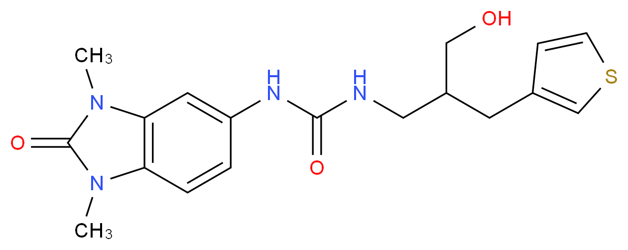 N-(1,3-dimethyl-2-oxo-2,3-dihydro-1H-benzimidazol-5-yl)-N'-[3-hydroxy-2-(3-thienylmethyl)propyl]urea_分子结构_CAS_)