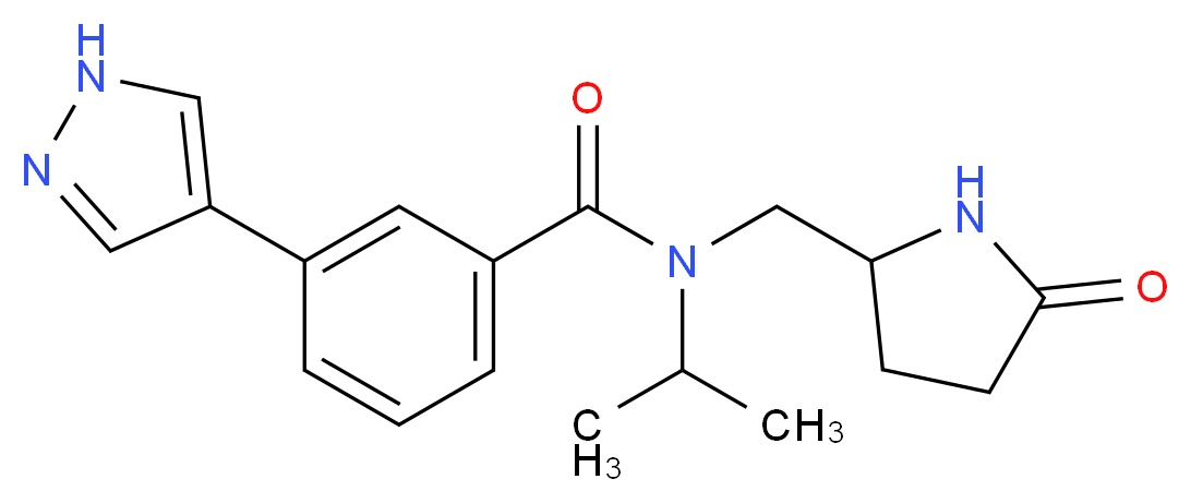 N-isopropyl-N-[(5-oxopyrrolidin-2-yl)methyl]-3-(1H-pyrazol-4-yl)benzamide_分子结构_CAS_)