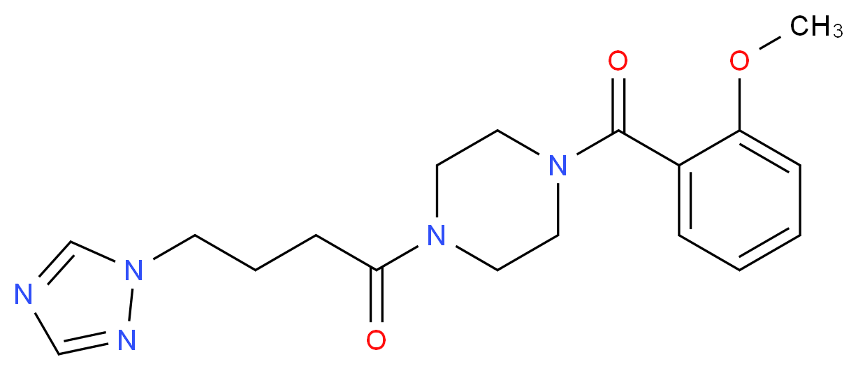 1-(2-methoxybenzoyl)-4-[4-(1H-1,2,4-triazol-1-yl)butanoyl]piperazine_分子结构_CAS_)