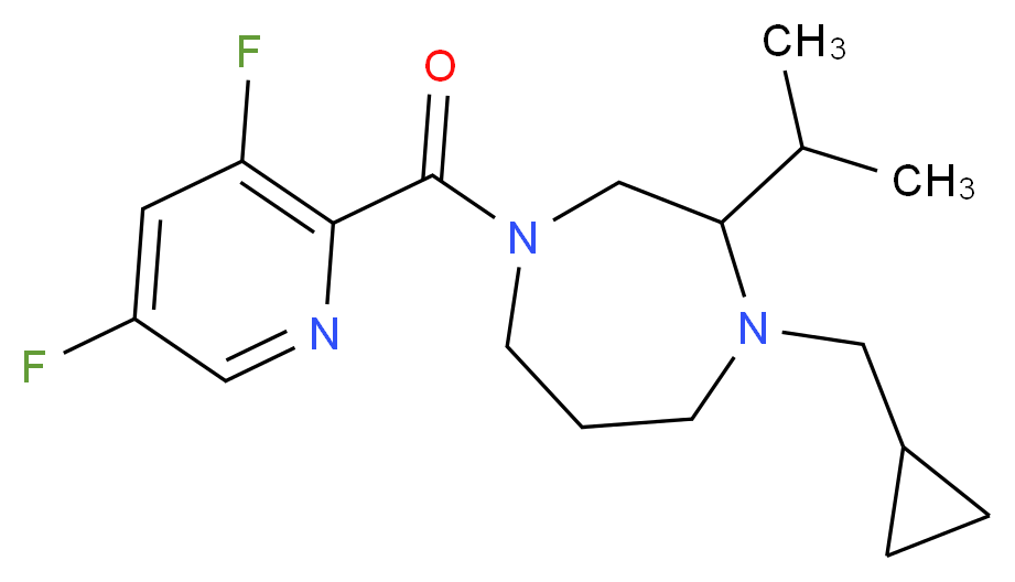 1-(cyclopropylmethyl)-4-[(3,5-difluoropyridin-2-yl)carbonyl]-2-isopropyl-1,4-diazepane_分子结构_CAS_)