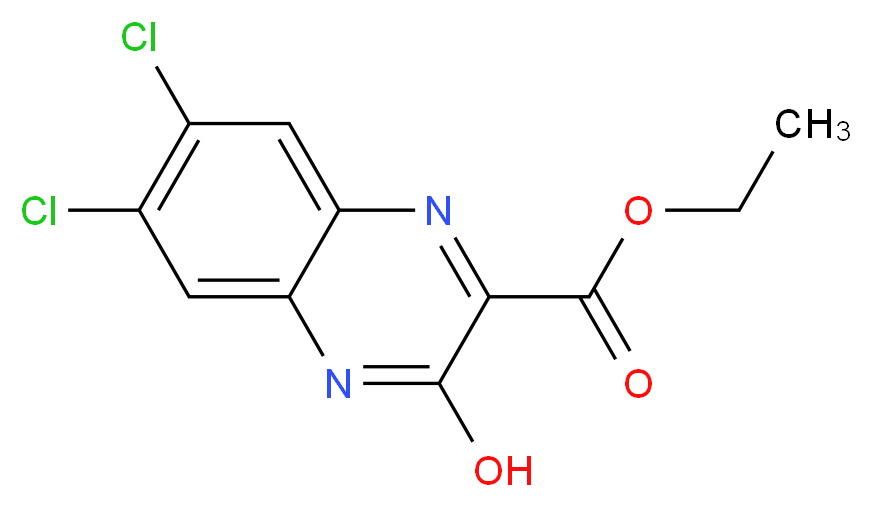 ethyl 6,7-dichloro-3-hydroxyquinoxaline-2-carboxylate_分子结构_CAS_60578-70-3