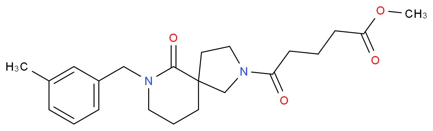 methyl 5-[7-(3-methylbenzyl)-6-oxo-2,7-diazaspiro[4.5]dec-2-yl]-5-oxopentanoate_分子结构_CAS_)