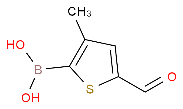 (5-formyl-3-methylthiophen-2-yl)boronic acid_分子结构_CAS_1072952-28-3