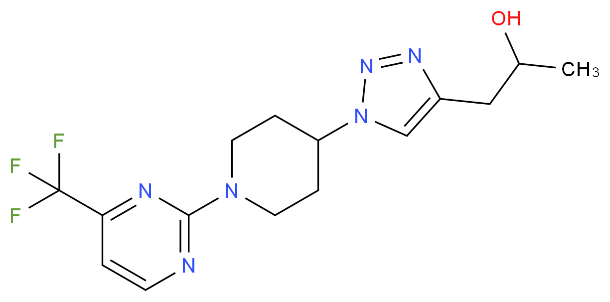 1-(1-{1-[4-(trifluoromethyl)-2-pyrimidinyl]-4-piperidinyl}-1H-1,2,3-triazol-4-yl)-2-propanol_分子结构_CAS_)