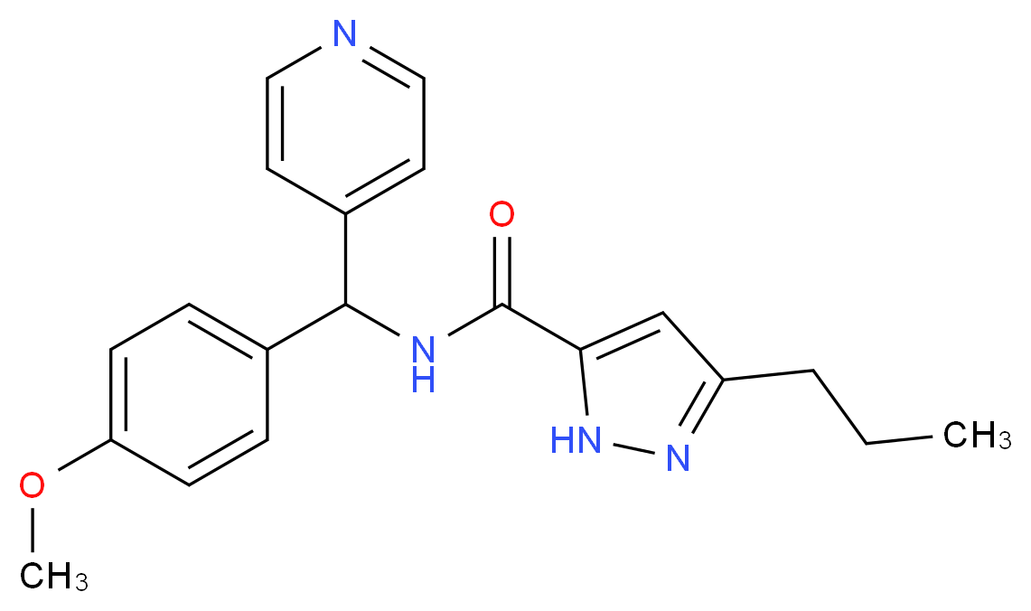 N-[(4-methoxyphenyl)(4-pyridinyl)methyl]-3-propyl-1H-pyrazole-5-carboxamide_分子结构_CAS_)