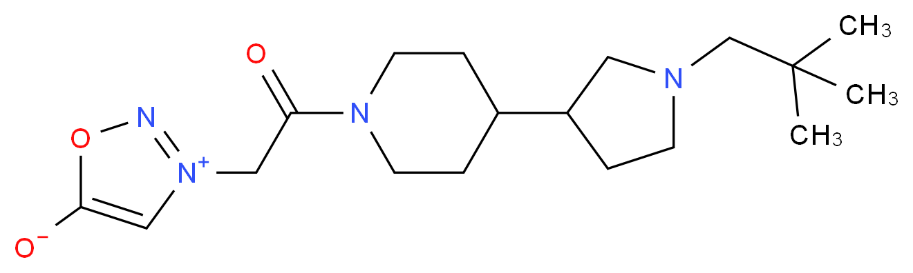 3-(2-{4-[1-(2,2-dimethylpropyl)-3-pyrrolidinyl]-1-piperidinyl}-2-oxoethyl)-1,2,3-oxadiazol-3-ium-5-olate_分子结构_CAS_)