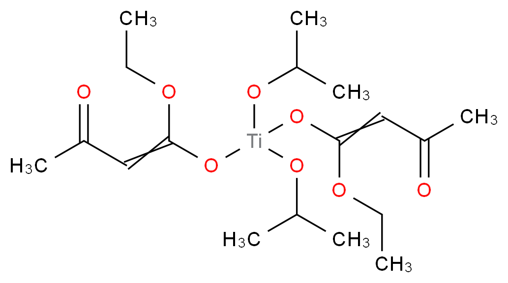 8-ethoxy-4-(2-oxopropylidene)-6,6-bis(propan-2-yloxy)-3,5,7-trioxa-6-titanaundec-8-en-10-one_分子结构_CAS_27858-32-8