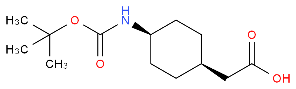 2-[(1s,4s)-4-{[(tert-butoxy)carbonyl]amino}cyclohexyl]acetic acid_分子结构_CAS_327156-95-6