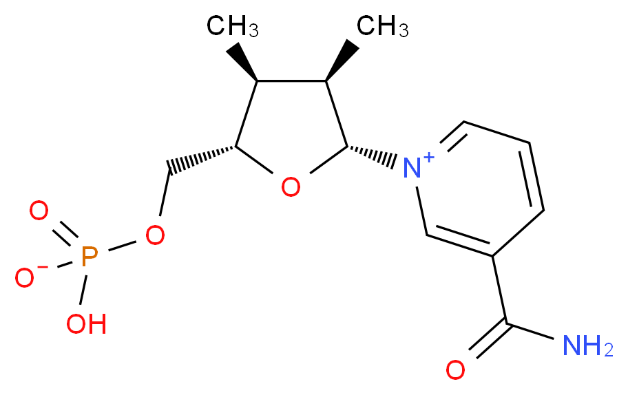 3-carbamoyl-1-[(2R,3R,4S,5S)-5-[(hydrogen phosphonatooxy)methyl]-3,4-dimethyloxolan-2-yl]-1λ<sup>5</sup>-pyridin-1-ylium_分子结构_CAS_1094-61-7