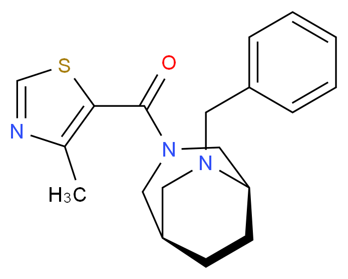 (1R*,5R*)-6-benzyl-3-[(4-methyl-1,3-thiazol-5-yl)carbonyl]-3,6-diazabicyclo[3.2.2]nonane_分子结构_CAS_)