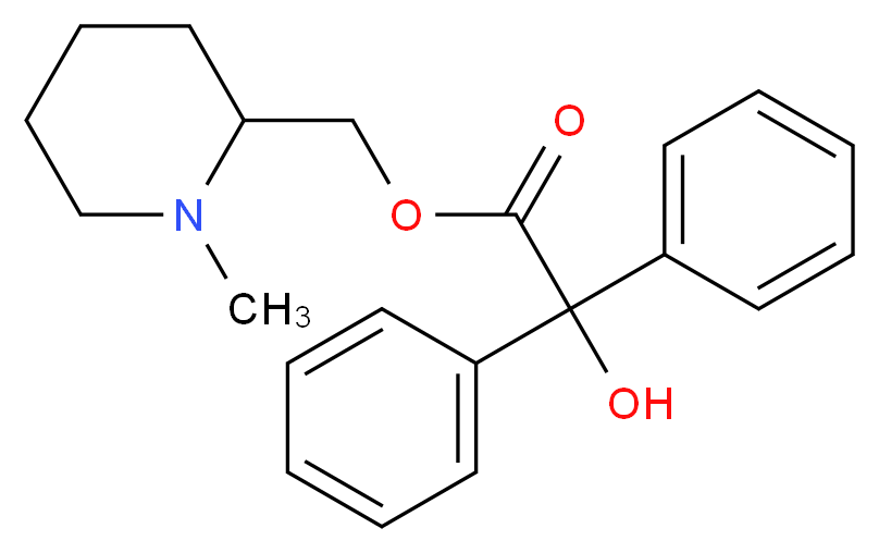 N-Methylpiperidinyl-2-methyl Benzilate_分子结构_CAS_94909-90-7)
