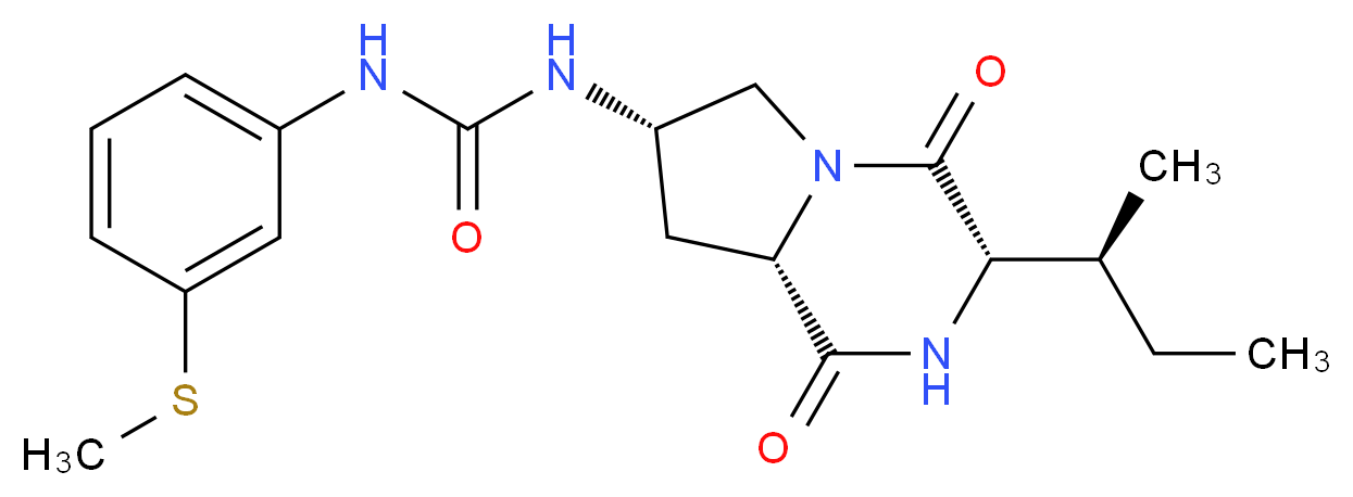 N-{(3S,7S,8aS)-3-[(1S)-1-methylpropyl]-1,4-dioxooctahydropyrrolo[1,2-a]pyrazin-7-yl}-N'-[3-(methylthio)phenyl]urea_分子结构_CAS_)