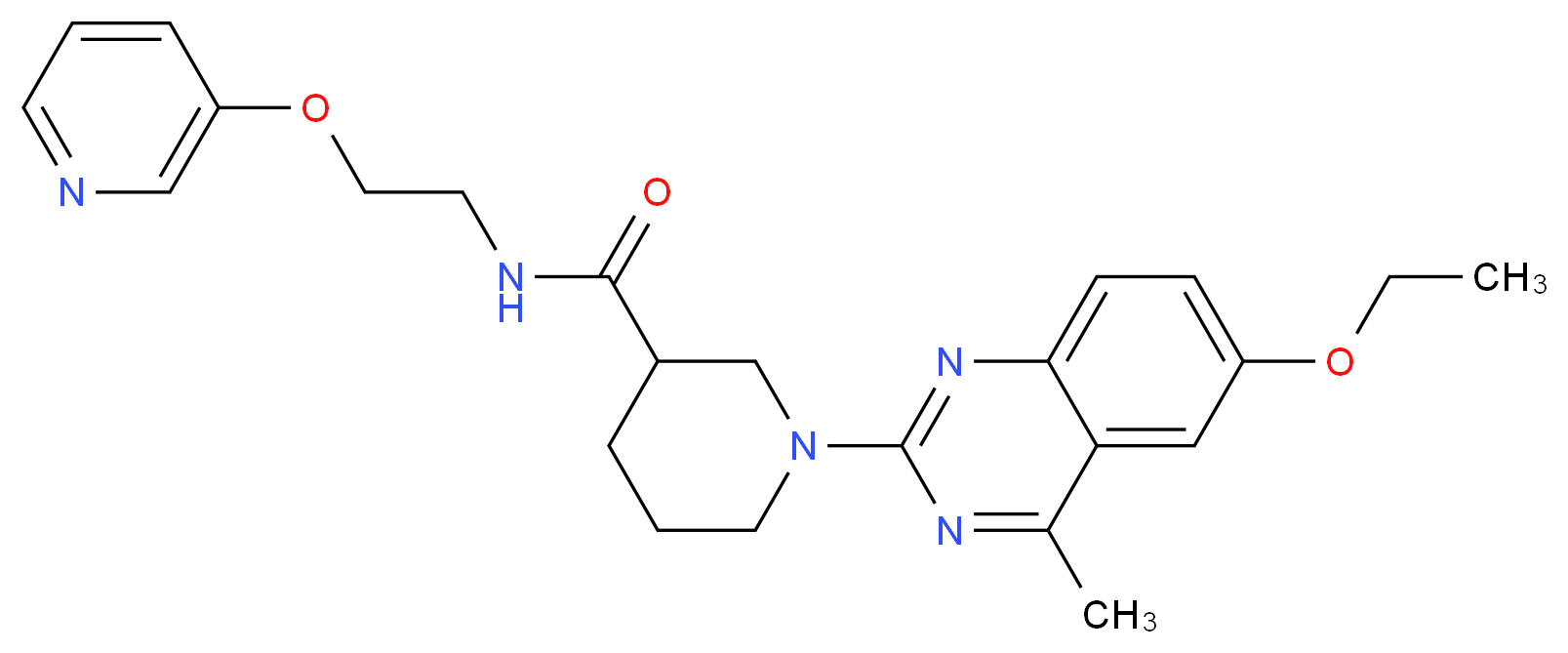 1-(6-ethoxy-4-methyl-2-quinazolinyl)-N-[2-(3-pyridinyloxy)ethyl]-3-piperidinecarboxamide_分子结构_CAS_)