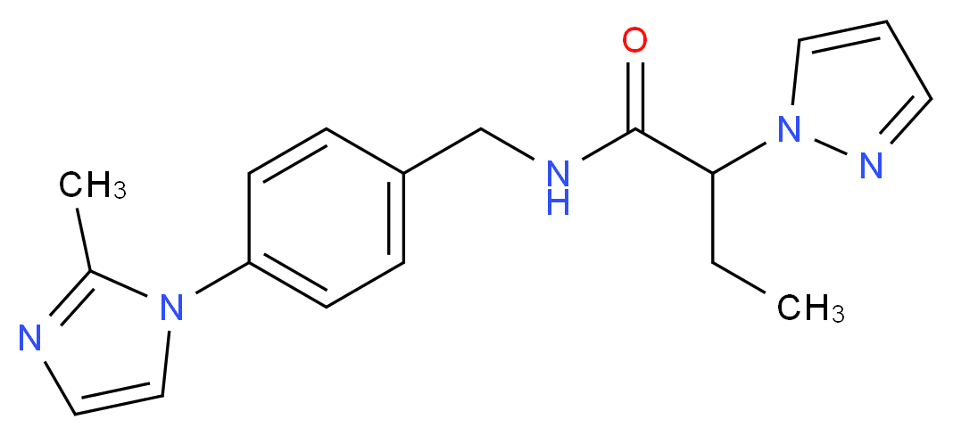 N-[4-(2-methyl-1H-imidazol-1-yl)benzyl]-2-(1H-pyrazol-1-yl)butanamide_分子结构_CAS_)