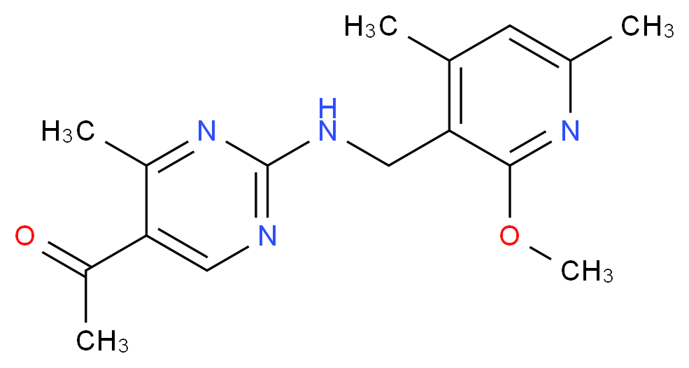 1-(2-{[(2-methoxy-4,6-dimethylpyridin-3-yl)methyl]amino}-4-methylpyrimidin-5-yl)ethanone_分子结构_CAS_)