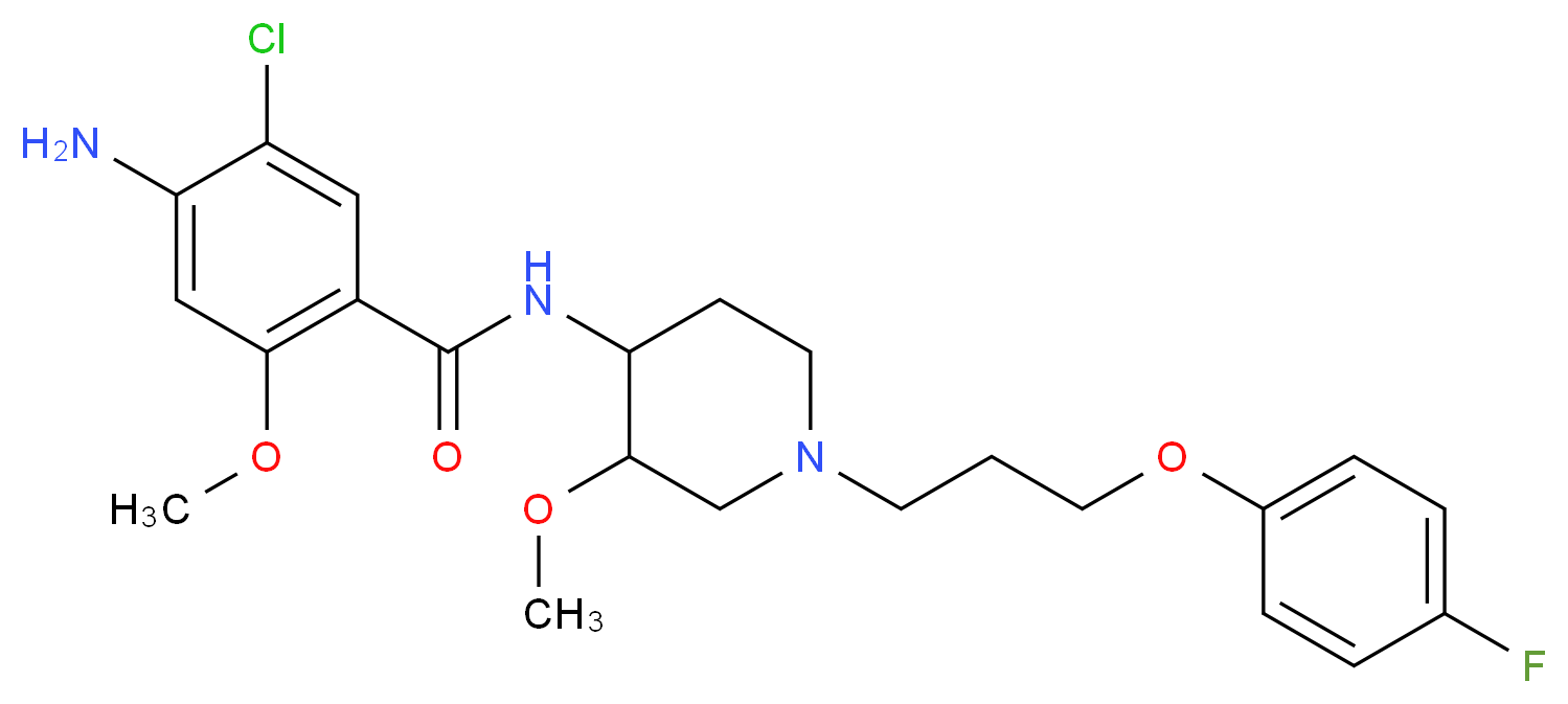 4-amino-5-chloro-N-{1-[3-(4-fluorophenoxy)propyl]-3-methoxypiperidin-4-yl}-2-methoxybenzamide_分子结构_CAS_81098-60-4