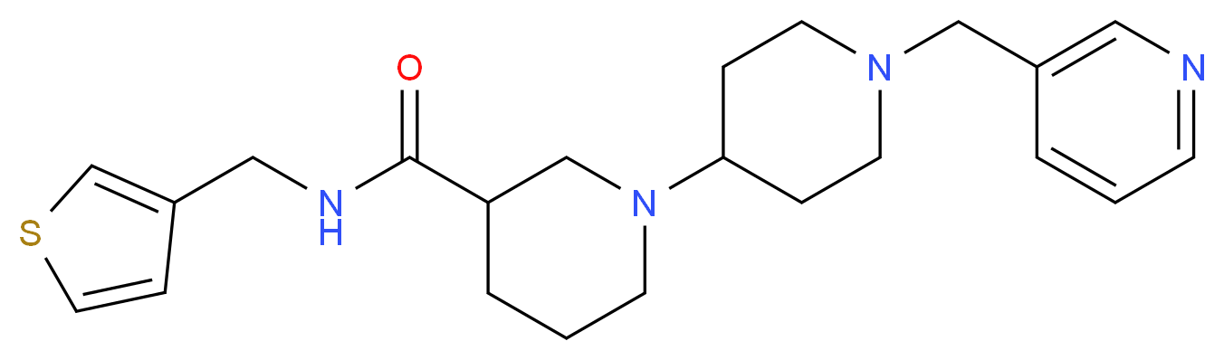 1'-(pyridin-3-ylmethyl)-N-(3-thienylmethyl)-1,4'-bipiperidine-3-carboxamide_分子结构_CAS_)