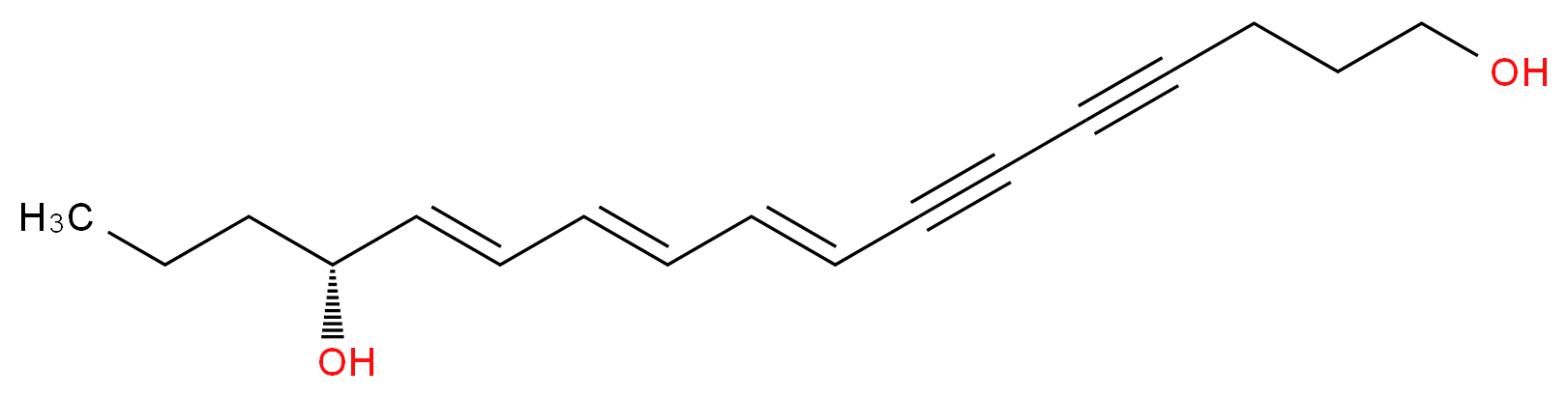 (8E,10E,12E,14R)-heptadeca-8,10,12-trien-4,6-diyne-1,14-diol_分子结构_CAS_505-75-9