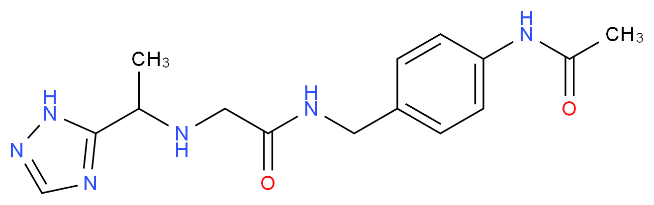 N-[4-(acetylamino)benzyl]-2-{[1-(1H-1,2,4-triazol-5-yl)ethyl]amino}acetamide_分子结构_CAS_)