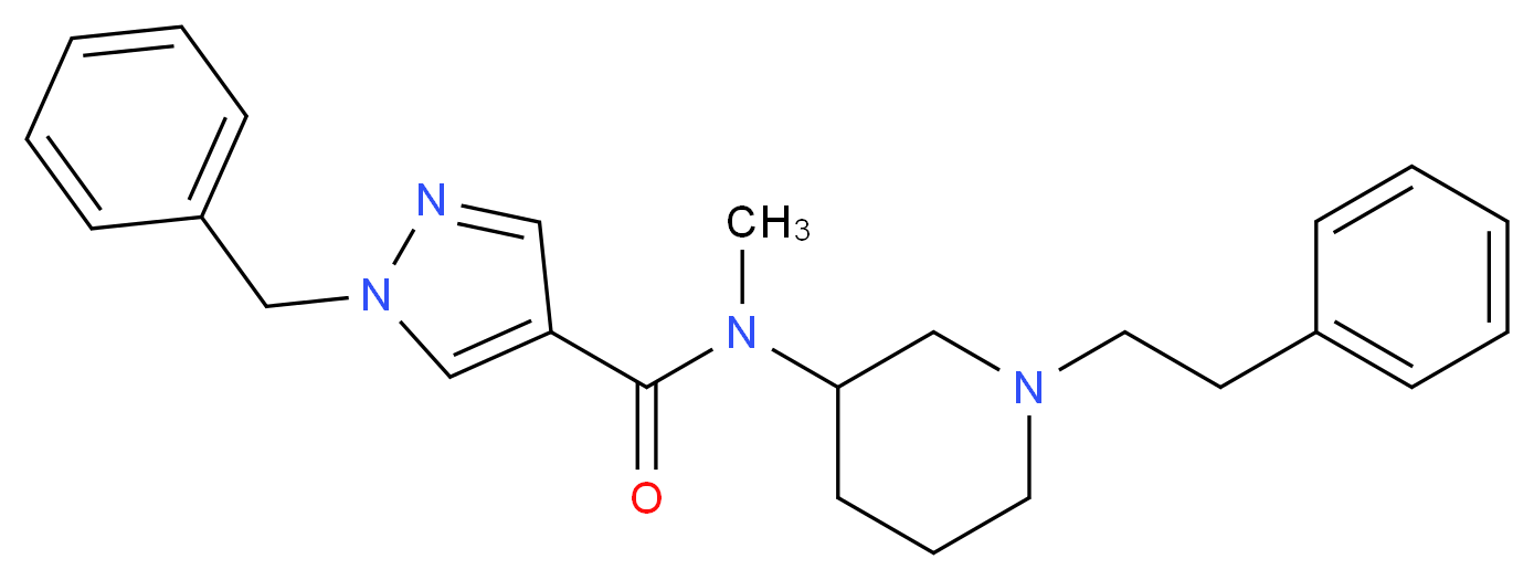 1-benzyl-N-methyl-N-[1-(2-phenylethyl)-3-piperidinyl]-1H-pyrazole-4-carboxamide_分子结构_CAS_)