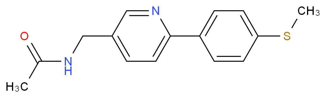 N-({6-[4-(methylthio)phenyl]pyridin-3-yl}methyl)acetamide_分子结构_CAS_)