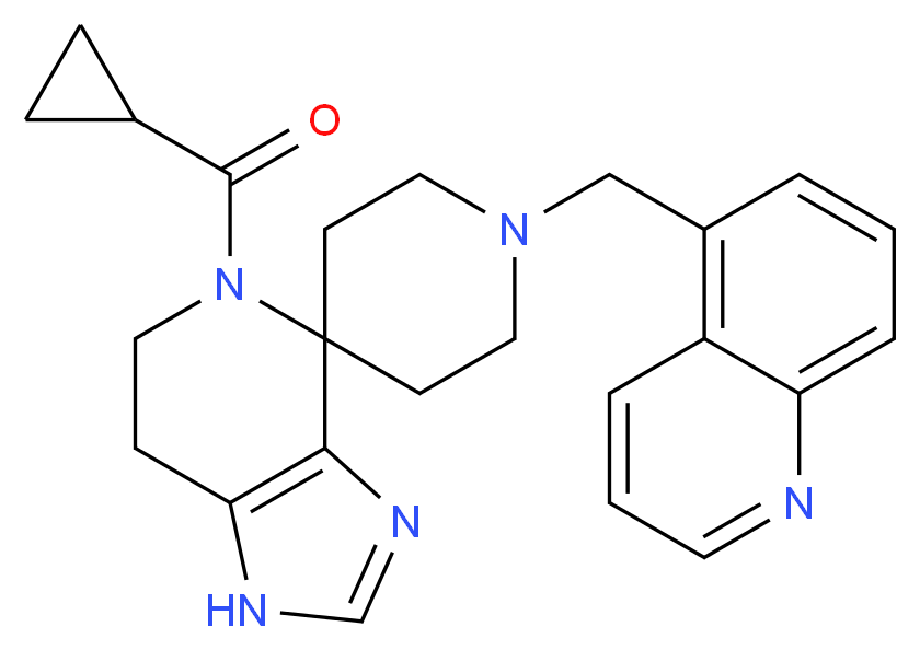 5-(cyclopropylcarbonyl)-1'-(quinolin-5-ylmethyl)-1,5,6,7-tetrahydrospiro[imidazo[4,5-c]pyridine-4,4'-piperidine]_分子结构_CAS_)