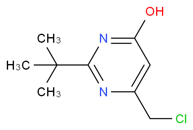 2-(tert-Butyl)-6-(chloromethyl)pyrimidin-4-ol_分子结构_CAS_94171-08-1)