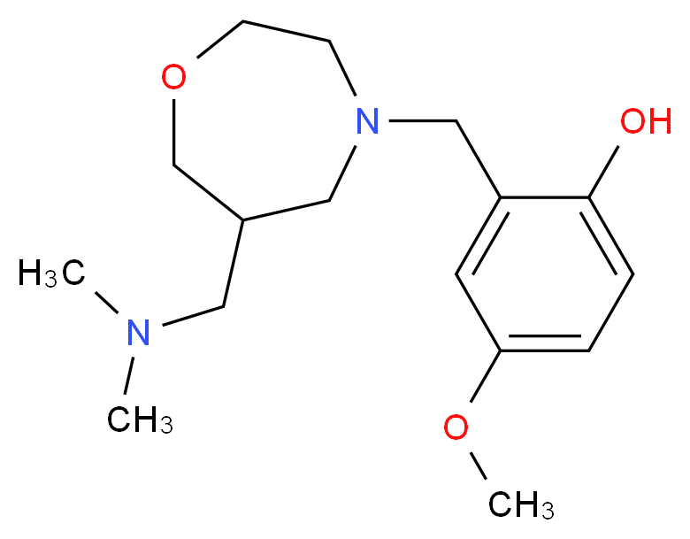 2-({6-[(dimethylamino)methyl]-1,4-oxazepan-4-yl}methyl)-4-methoxyphenol_分子结构_CAS_)
