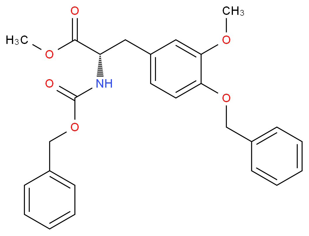 4-O-Benzyl-N-[(benzyloxy)carbonyl]-3-O-methyl-L-DOPA Methyl Ester_分子结构_CAS_881911-31-5)