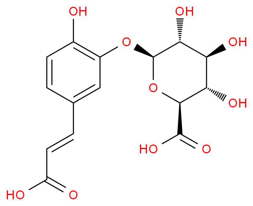 (2S,3S,4S,5R,6S)-6-{5-[(1E)-2-carboxyeth-1-en-1-yl]-2-hydroxyphenoxy}-3,4,5-trihydroxyoxane-2-carboxylic acid_分子结构_CAS_1093679-73-2