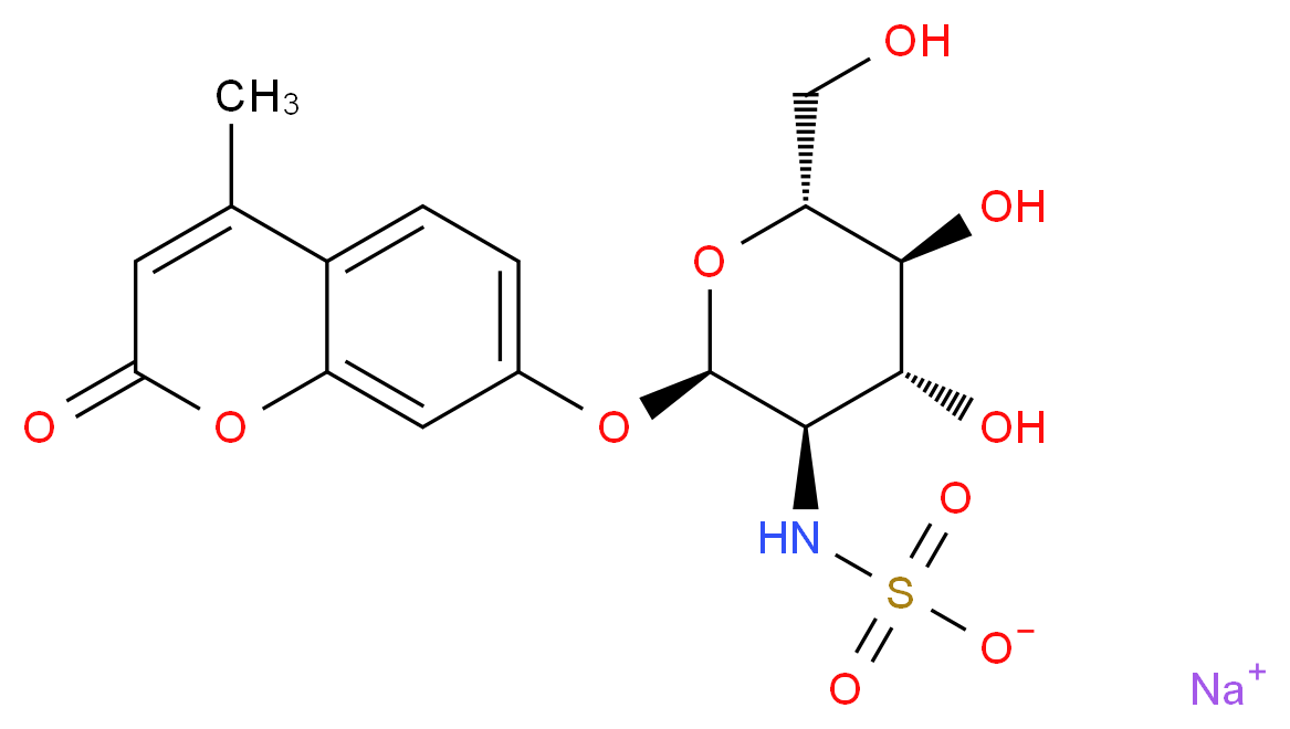 4-Methylumbelliferyl 2-Sulfamino-2-deoxy-α-D-glucopyranoside Sodium Salt_分子结构_CAS_460085-45-4)