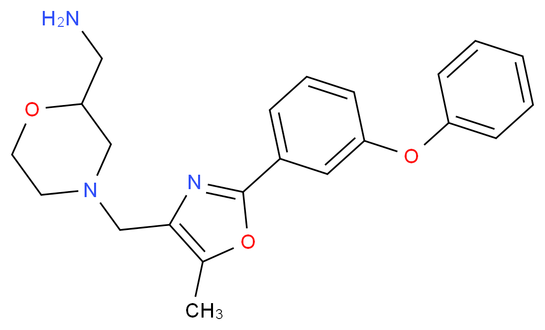1-(4-{[5-methyl-2-(3-phenoxyphenyl)-1,3-oxazol-4-yl]methyl}morpholin-2-yl)methanamine_分子结构_CAS_)