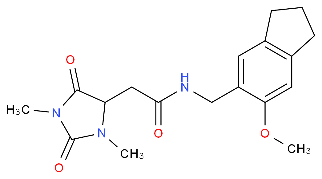 2-(1,3-dimethyl-2,5-dioxoimidazolidin-4-yl)-N-[(6-methoxy-2,3-dihydro-1H-inden-5-yl)methyl]acetamide_分子结构_CAS_)