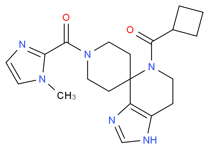5-(cyclobutylcarbonyl)-1'-[(1-methyl-1H-imidazol-2-yl)carbonyl]-1,5,6,7-tetrahydrospiro[imidazo[4,5-c]pyridine-4,4'-piperidine]_分子结构_CAS_)