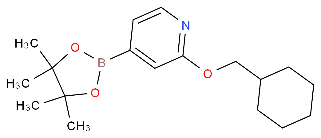 2-(cyclohexylmethoxy)-4-(tetramethyl-1,3,2-dioxaborolan-2-yl)pyridine_分子结构_CAS_1346708-02-8