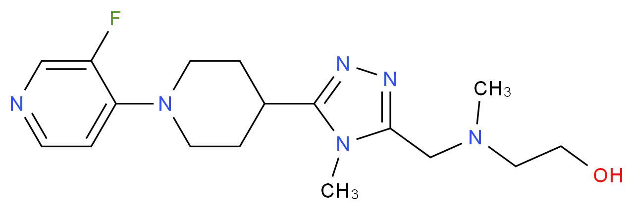 2-[({5-[1-(3-fluoropyridin-4-yl)piperidin-4-yl]-4-methyl-4H-1,2,4-triazol-3-yl}methyl)(methyl)amino]ethanol_分子结构_CAS_)