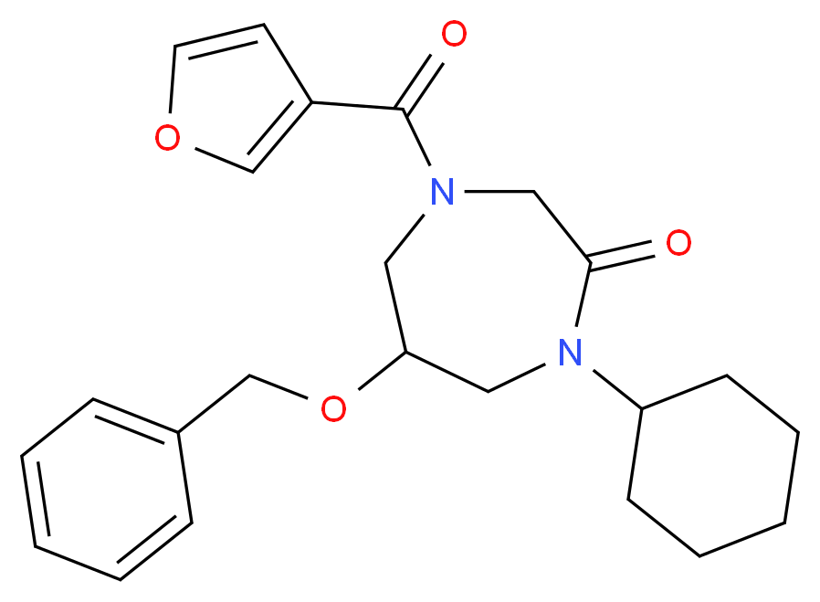 6-(benzyloxy)-1-cyclohexyl-4-(3-furoyl)-1,4-diazepan-2-one_分子结构_CAS_)