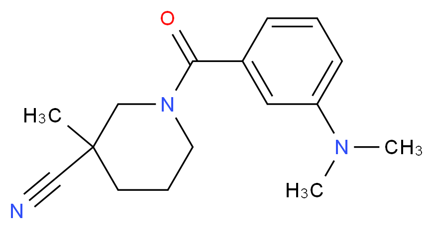 1-[3-(dimethylamino)benzoyl]-3-methylpiperidine-3-carbonitrile_分子结构_CAS_)