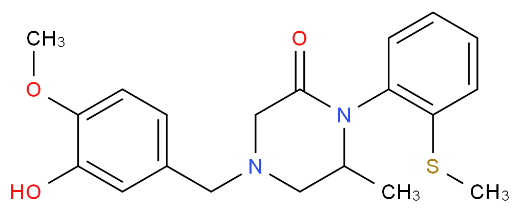 4-(3-hydroxy-4-methoxybenzyl)-6-methyl-1-[2-(methylthio)phenyl]-2-piperazinone_分子结构_CAS_)