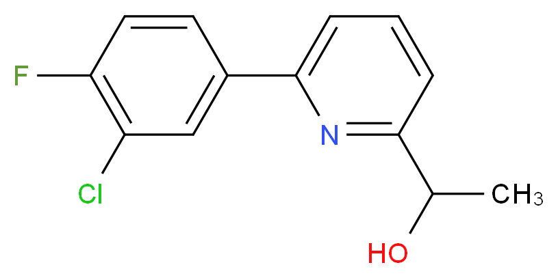 1-[6-(3-chloro-4-fluorophenyl)pyridin-2-yl]ethanol_分子结构_CAS_)
