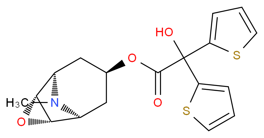 Scopine di(2-thienyl)glycolate_分子结构_CAS_136310-64-0)