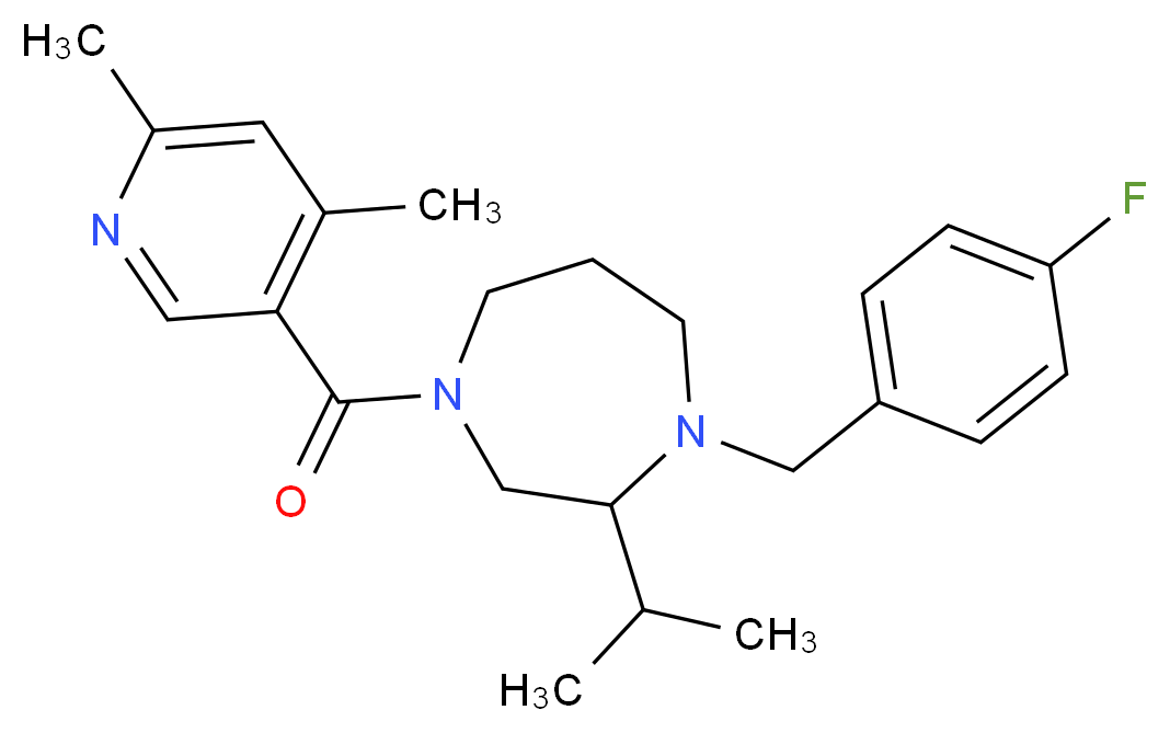 4-[(4,6-dimethyl-3-pyridinyl)carbonyl]-1-(4-fluorobenzyl)-2-isopropyl-1,4-diazepane_分子结构_CAS_)