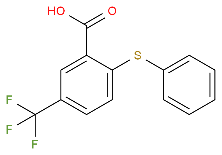 2-(phenylsulfanyl)-5-(trifluoromethyl)benzoic acid_分子结构_CAS_52548-96-6